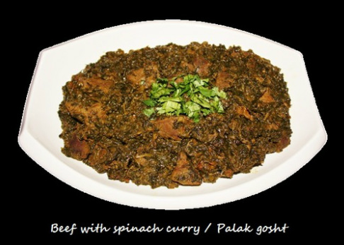 Beef with Spinach curry (Palak Gosht)