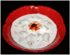Aloo, Dhai ka Raita / Yogurt with Potato
